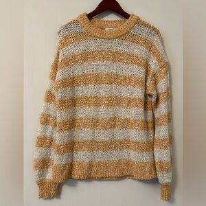 Madewell Light Orange and Cream Striped Sweater